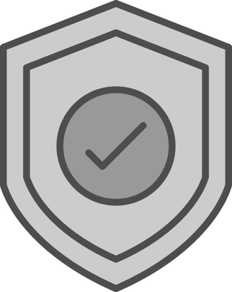 Protection ACtivated Line Filled Greyscale Icon Design vector