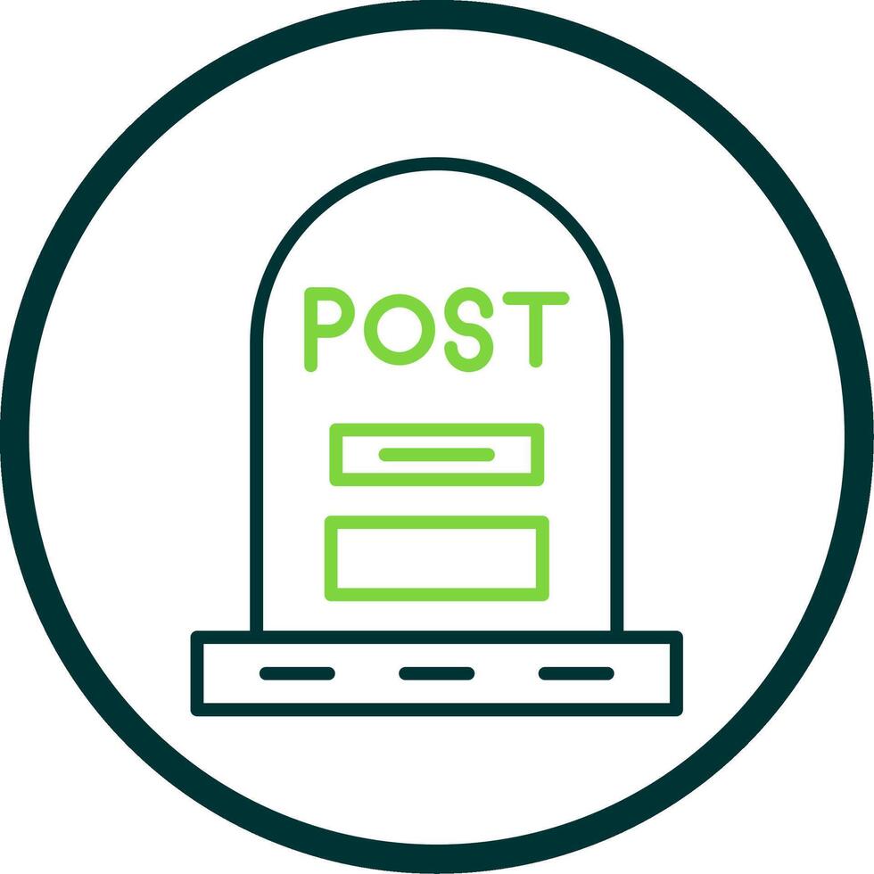 Post Line Circle Icon Design vector