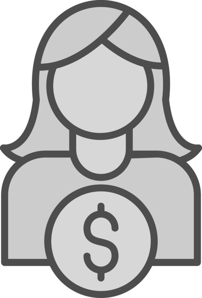 Business Women Line Filled Greyscale Icon Design vector