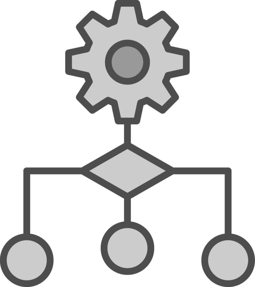 Algorithm Line Filled Greyscale Icon Design vector