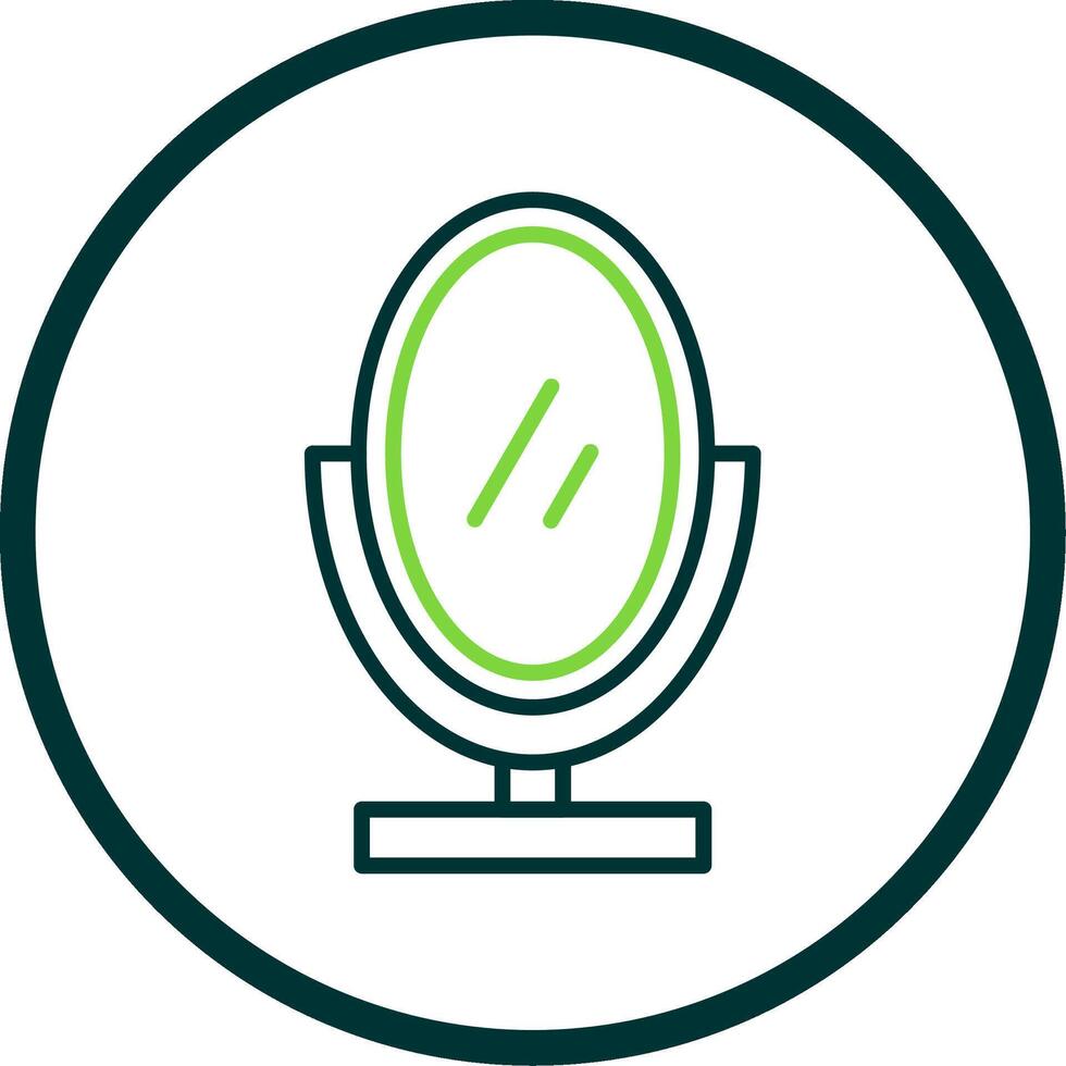 Mirror Line Circle Icon Design vector