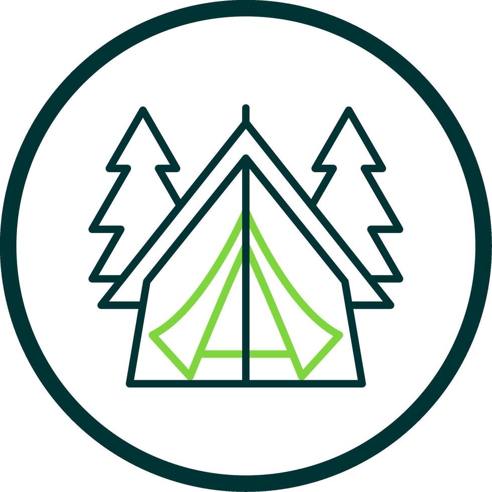 Tent Line Circle Icon Design vector