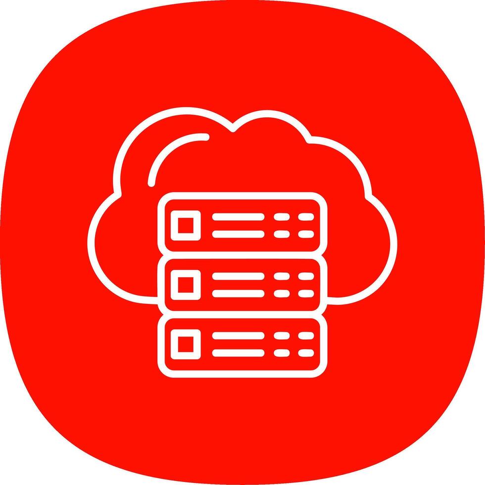 Cloud Servers Line Curve Icon Design vector