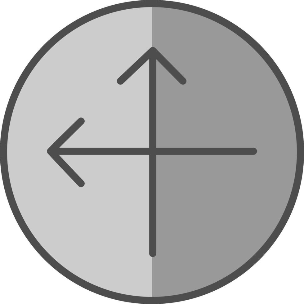 Intersect Line Filled Greyscale Icon Design vector