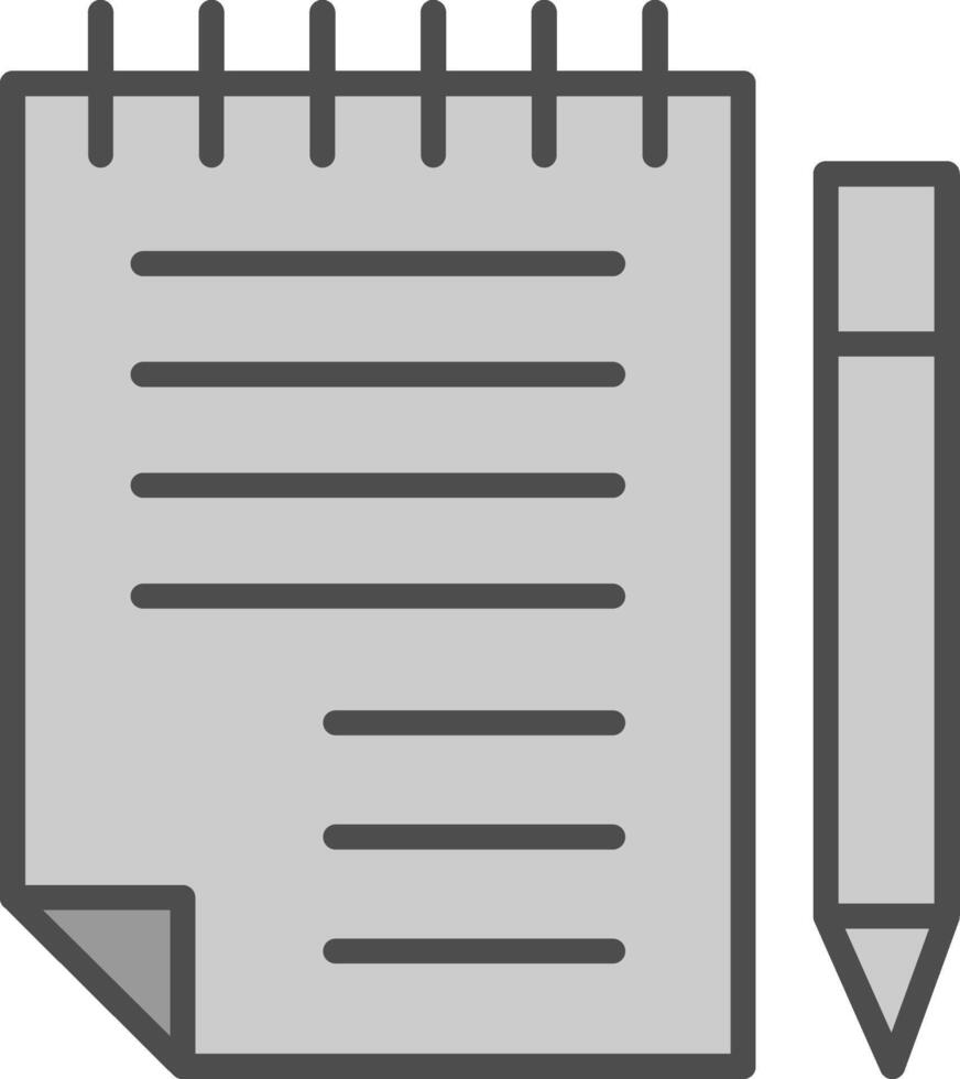 Note Pad Line Filled Greyscale Icon Design vector