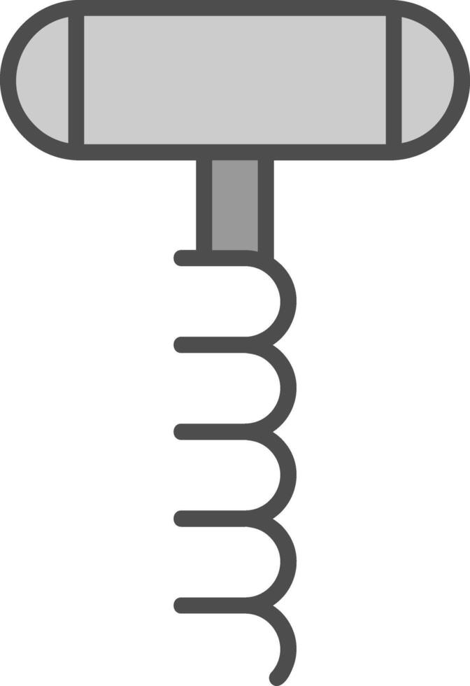 Corkscrew Line Filled Greyscale Icon Design vector