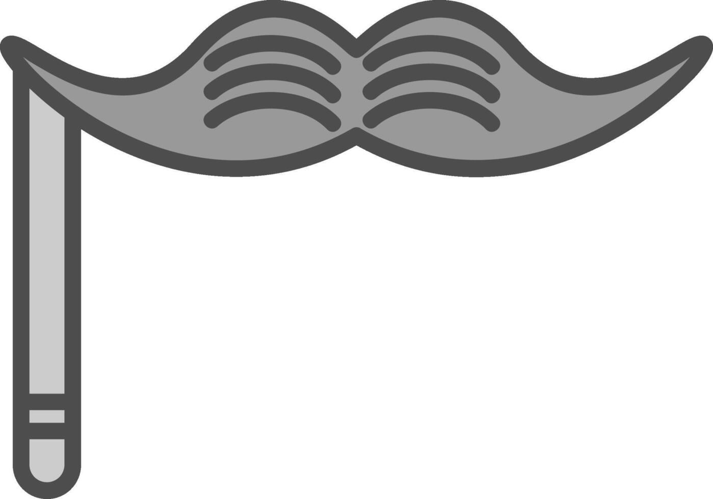 Moustache Line Filled Greyscale Icon Design vector