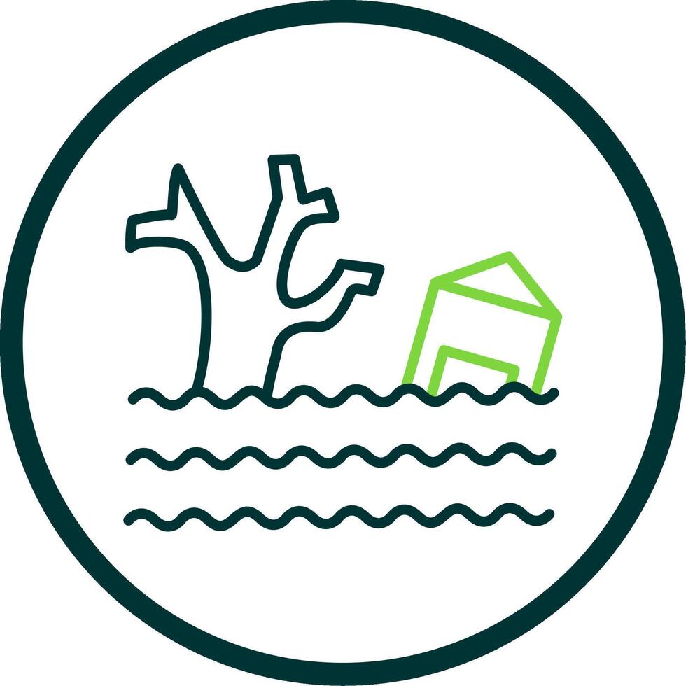 Flood Line Circle Icon Design vector