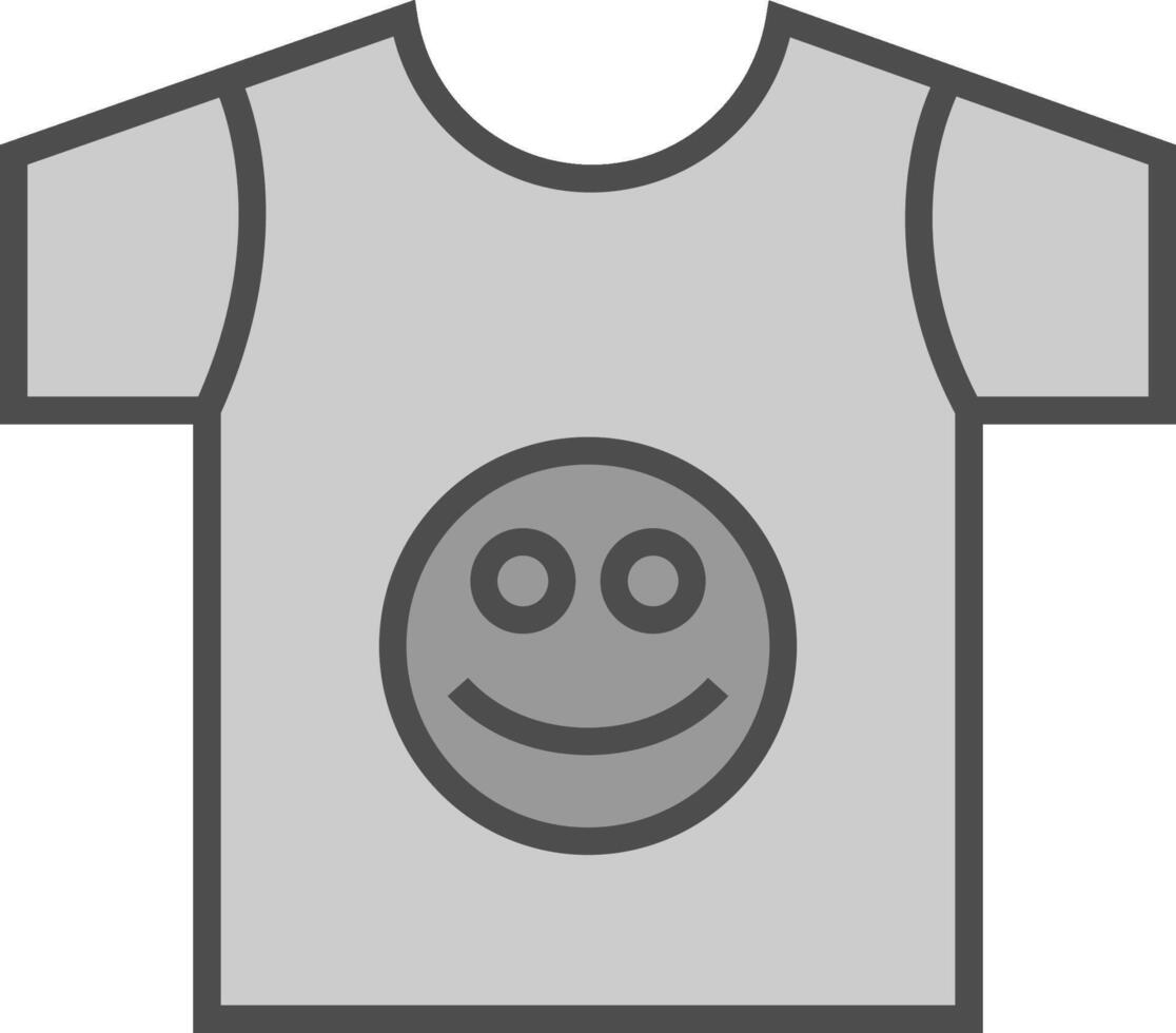 t camisa línea lleno escala de grises icono diseño vector