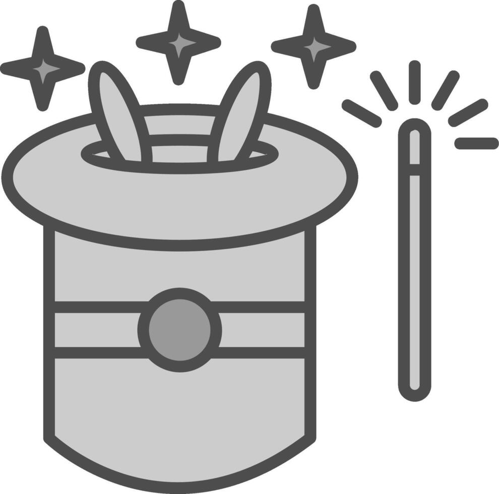 Magic Hat Line Filled Greyscale Icon Design vector