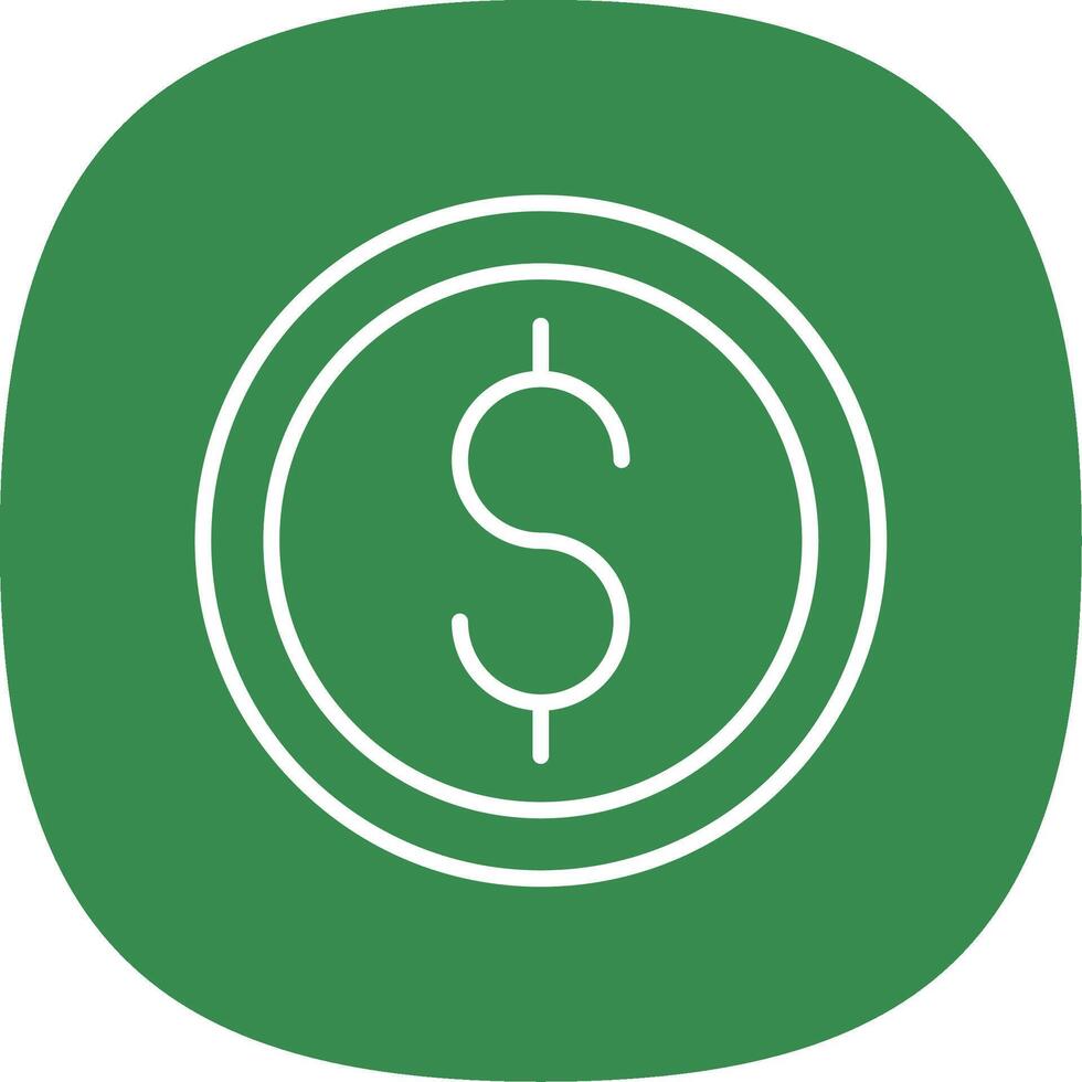Coin Line Curve Icon Design vector