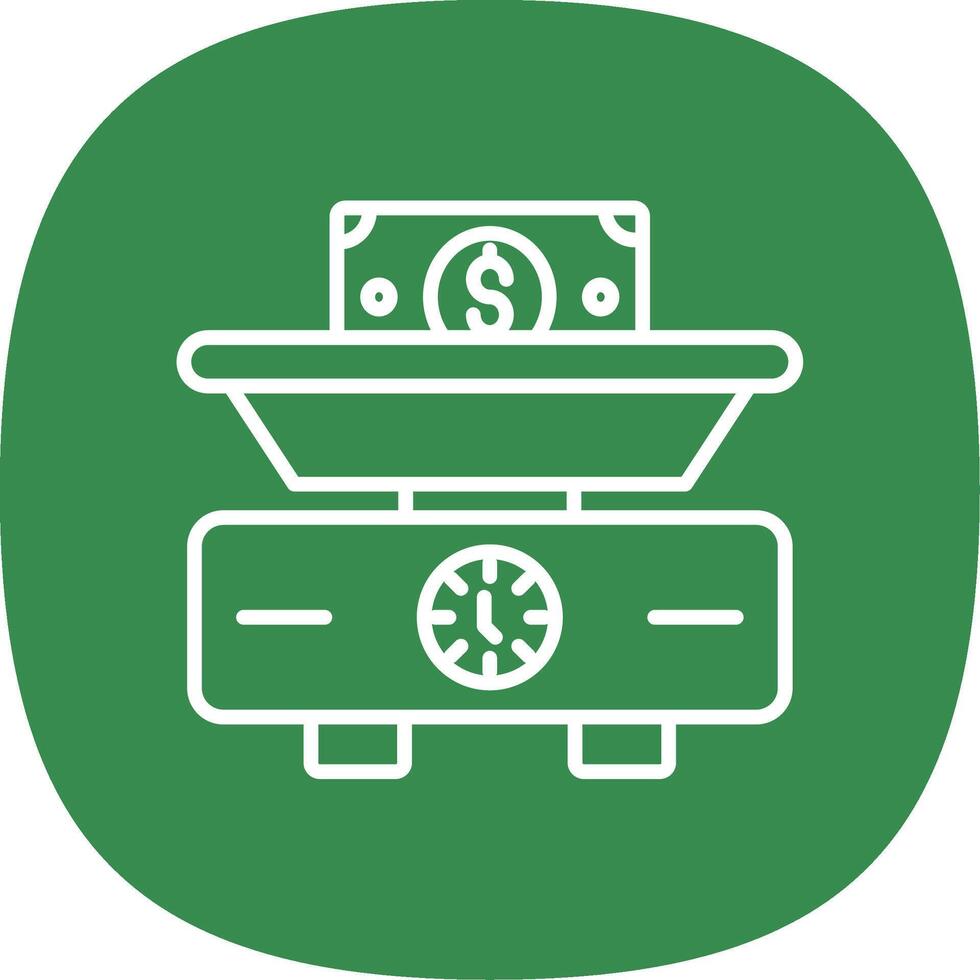Weighing Scale Line Curve Icon Design vector