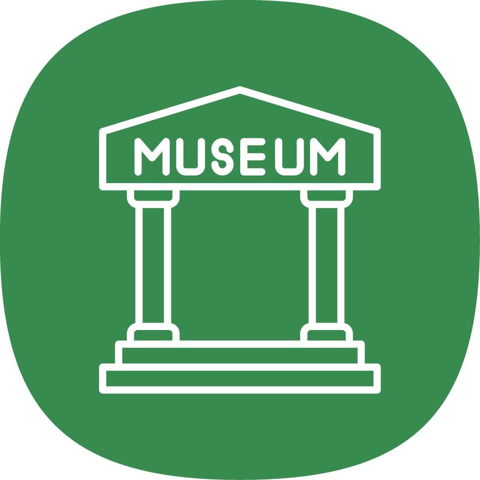 Museum Line Curve Icon Design vector