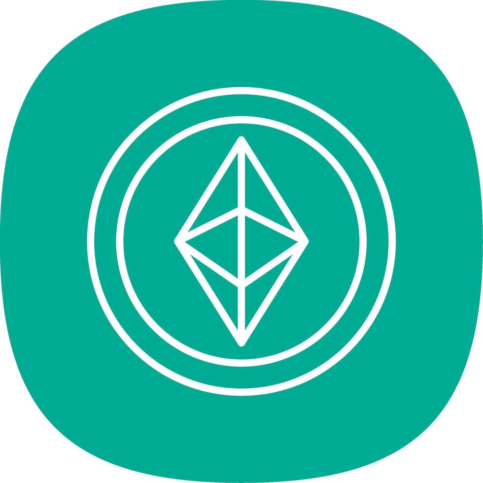 Ethereum Line Curve Icon Design vector
