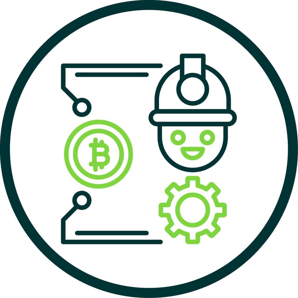 Bitcoin Craft Line Circle Icon Design vector