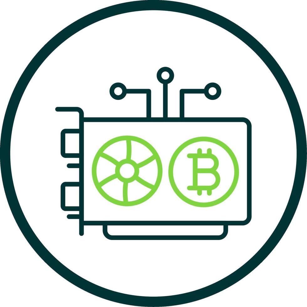 Mining Rig Line Circle Icon Design vector