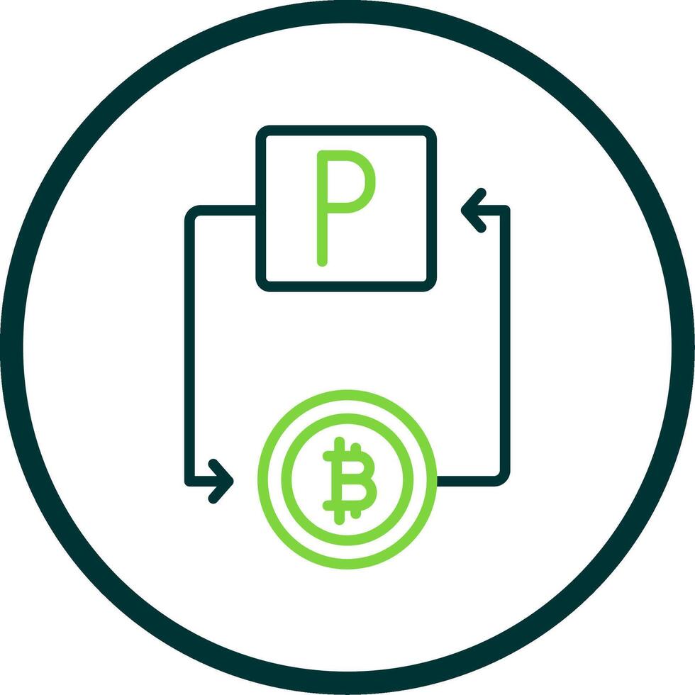 Bitcoin Paypal Line Circle Icon Design vector