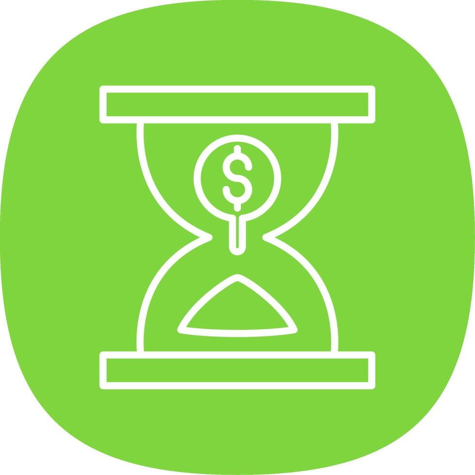 Sand Timer Line Curve Icon Design vector