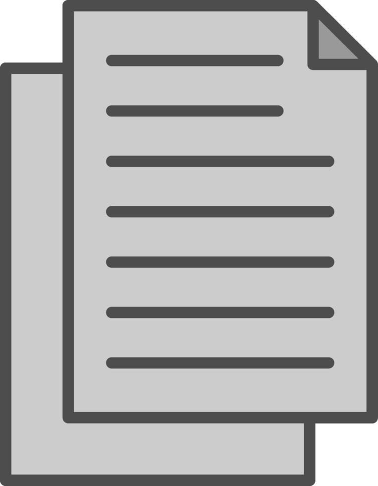 Document Line Filled Greyscale Icon Design vector