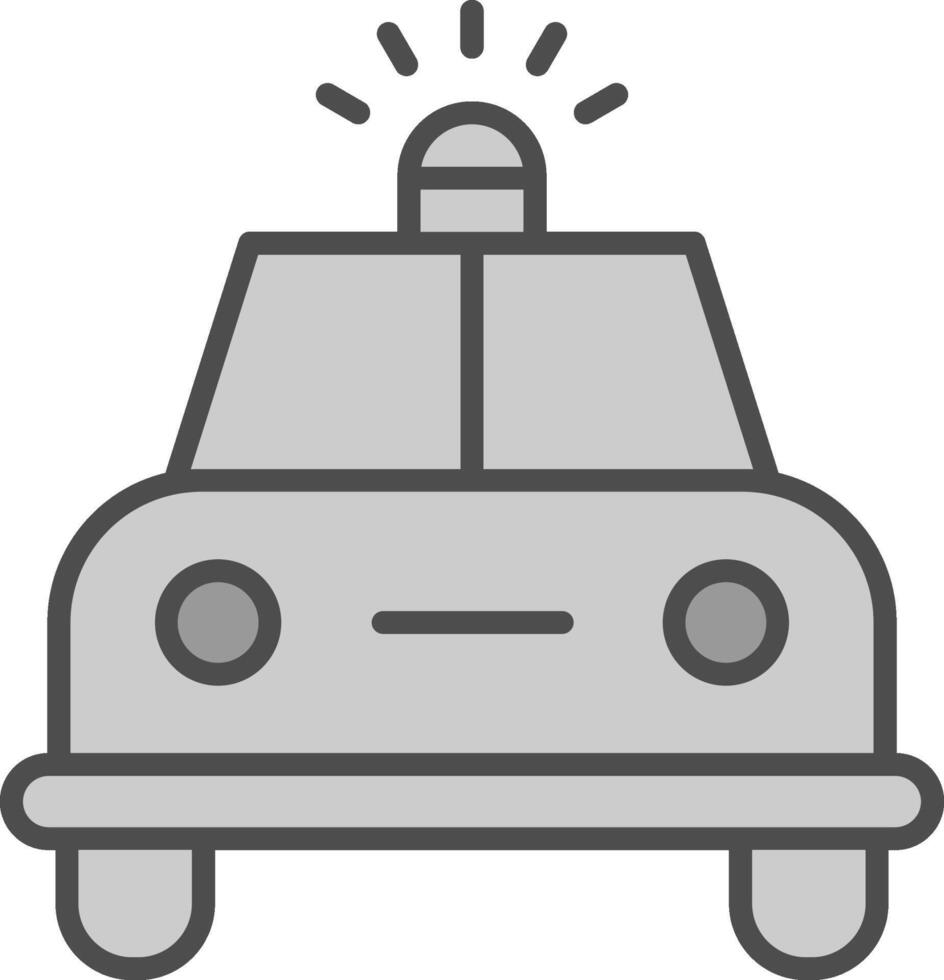 policía coche línea lleno escala de grises icono diseño vector