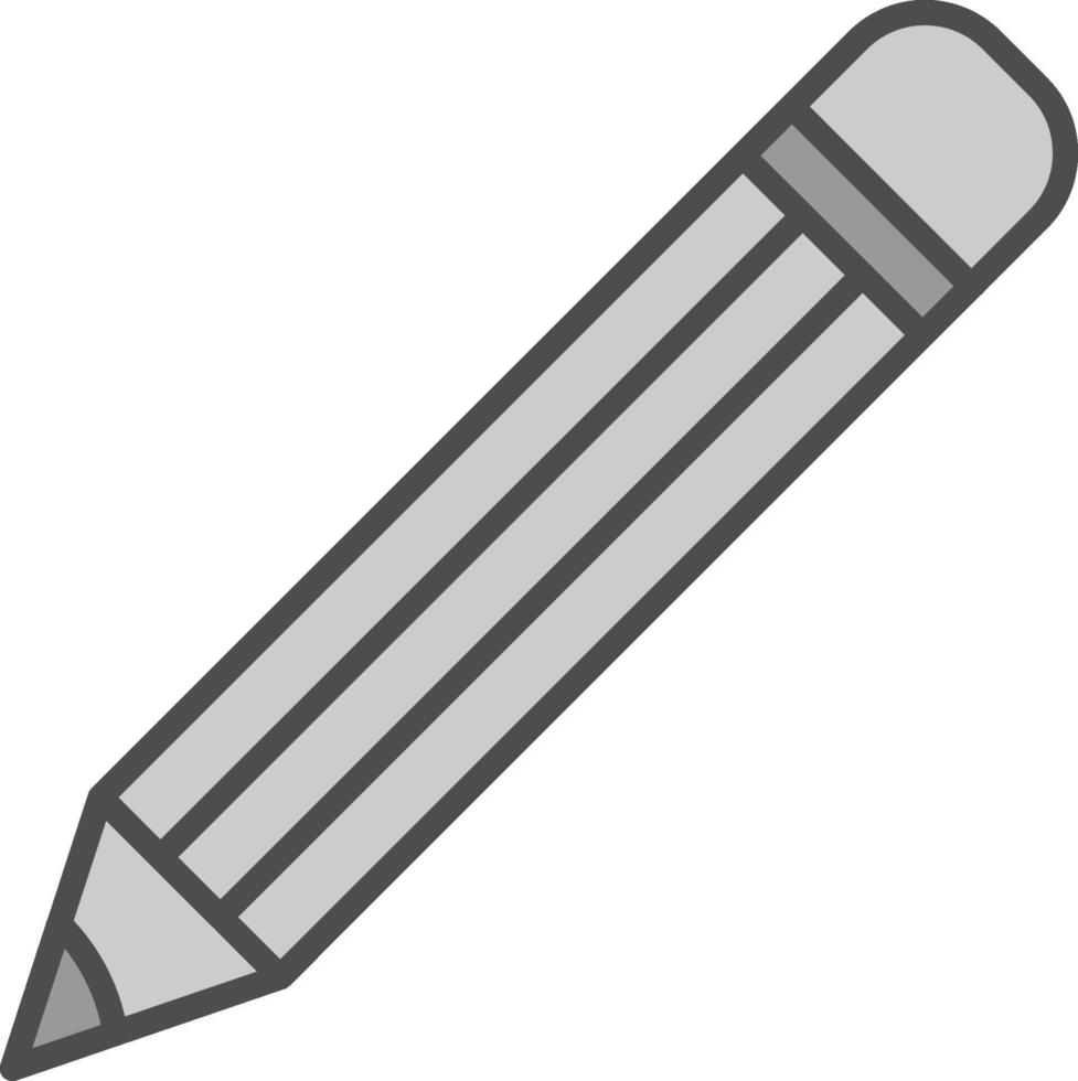 Pencil Line Filled Greyscale Icon Design vector