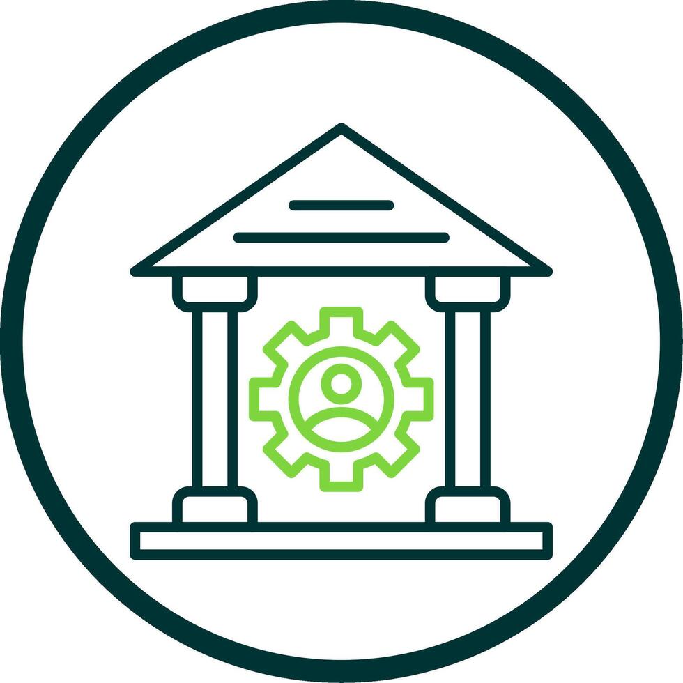 Saw Machine Line Circle Icon Design vector