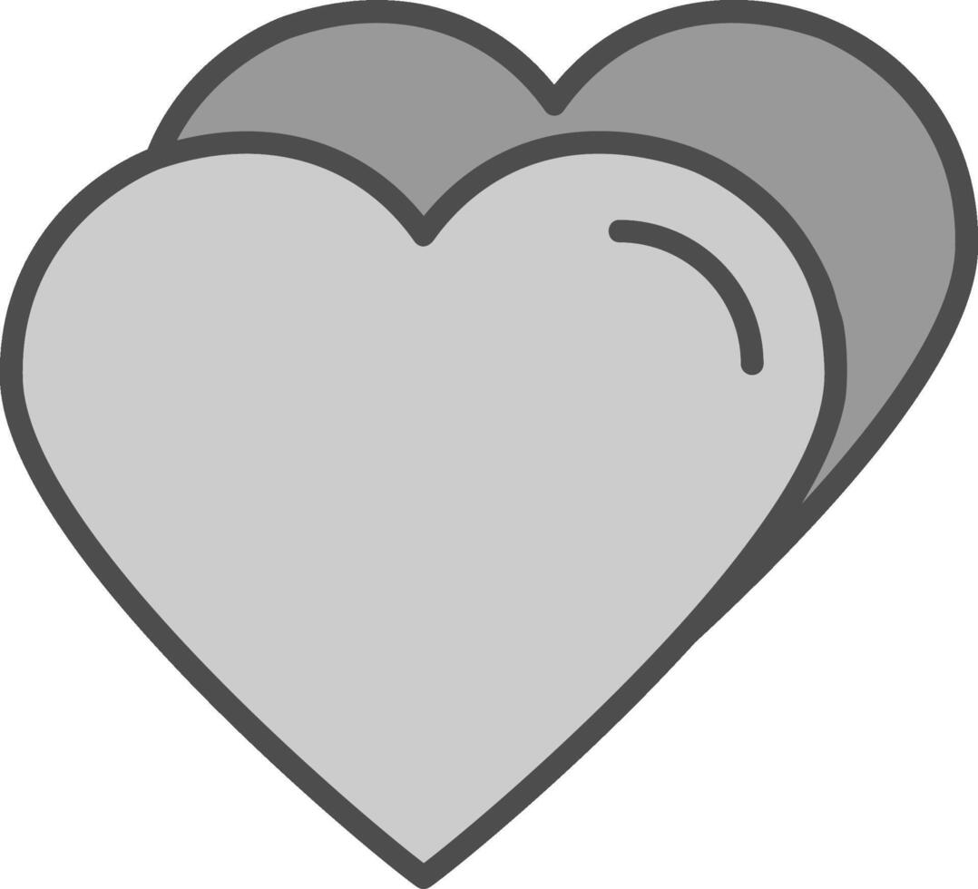 Heart Line Filled Greyscale Icon Design vector