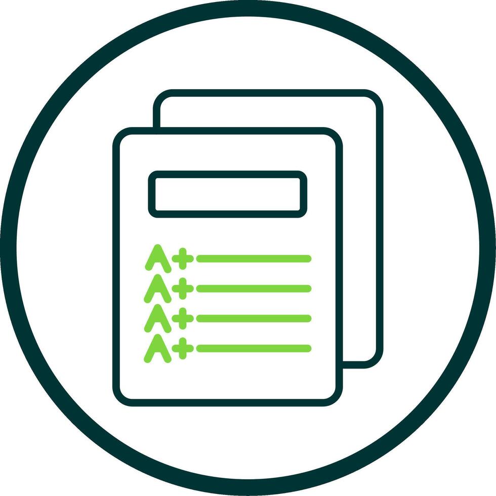 Report Card Line Circle Icon Design vector