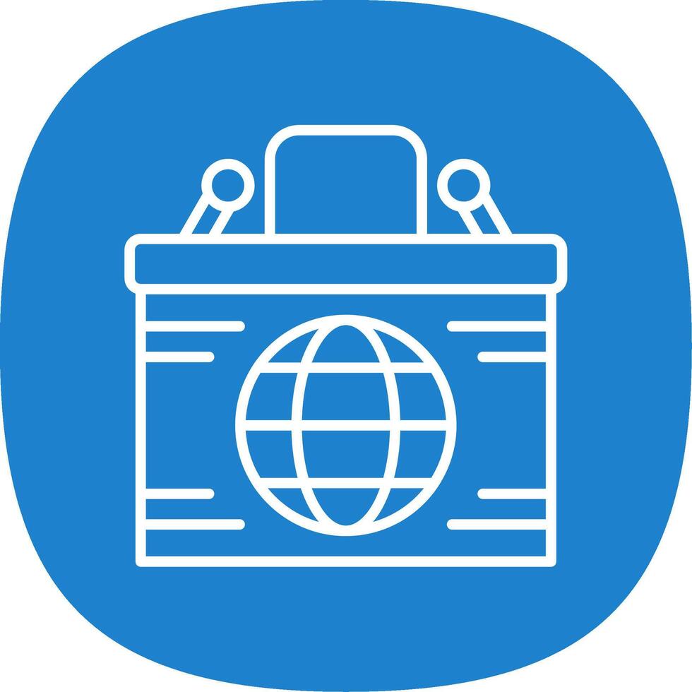 Desk Line Curve Icon Design vector