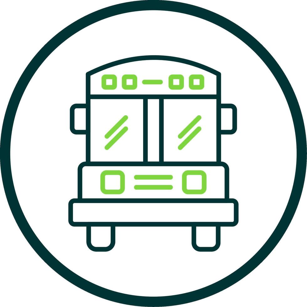 School Bus Line Circle Icon Design vector