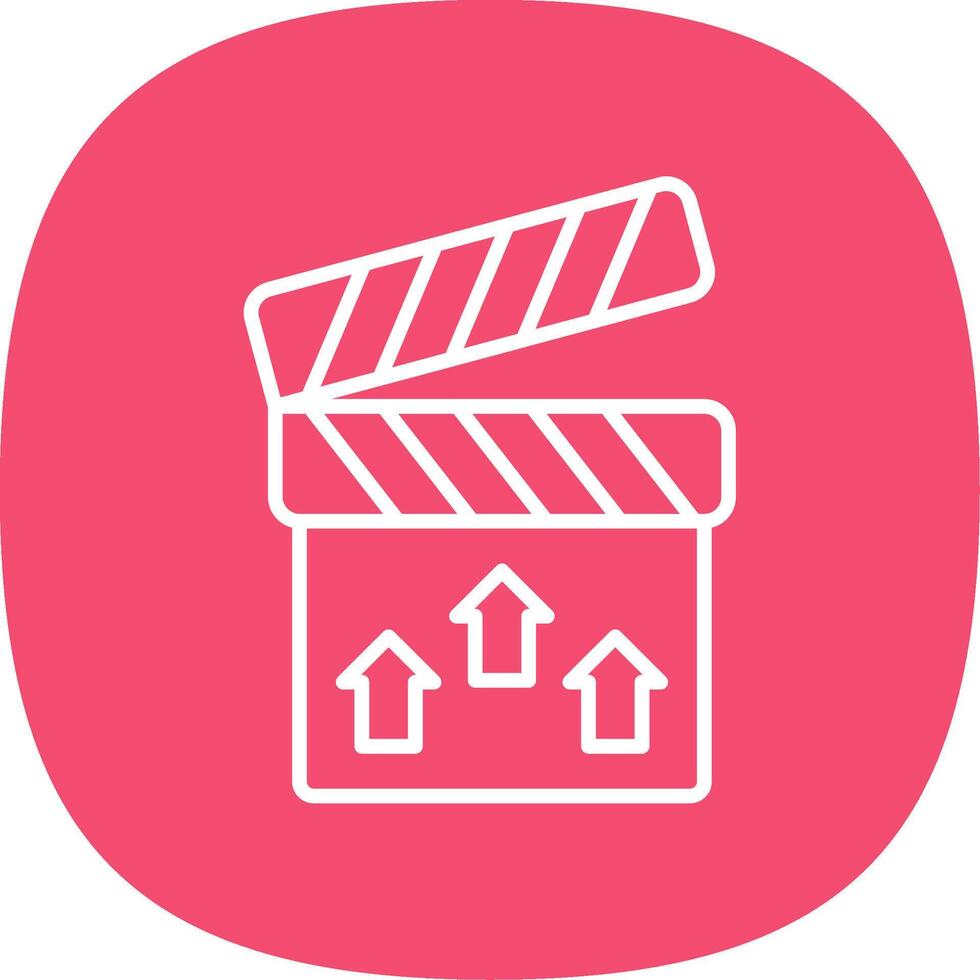 Clapperboard Line Curve Icon Design vector