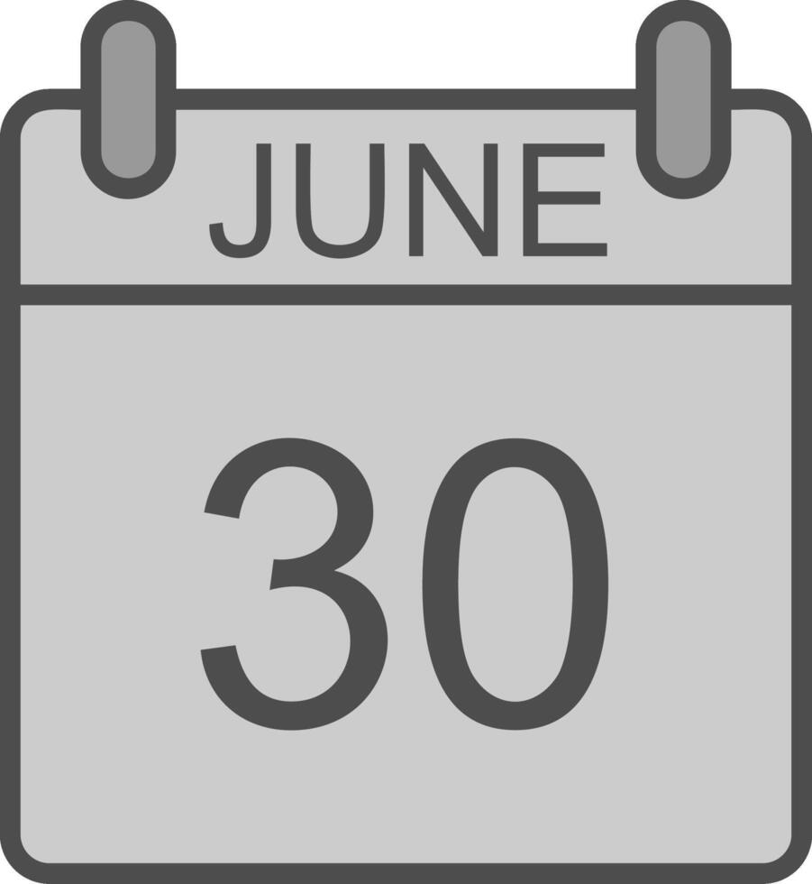 June Line Filled Greyscale Icon Design vector