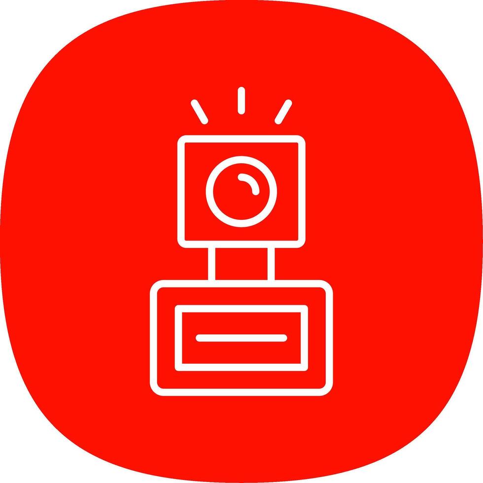 Camera Flash Line Curve Icon Design vector