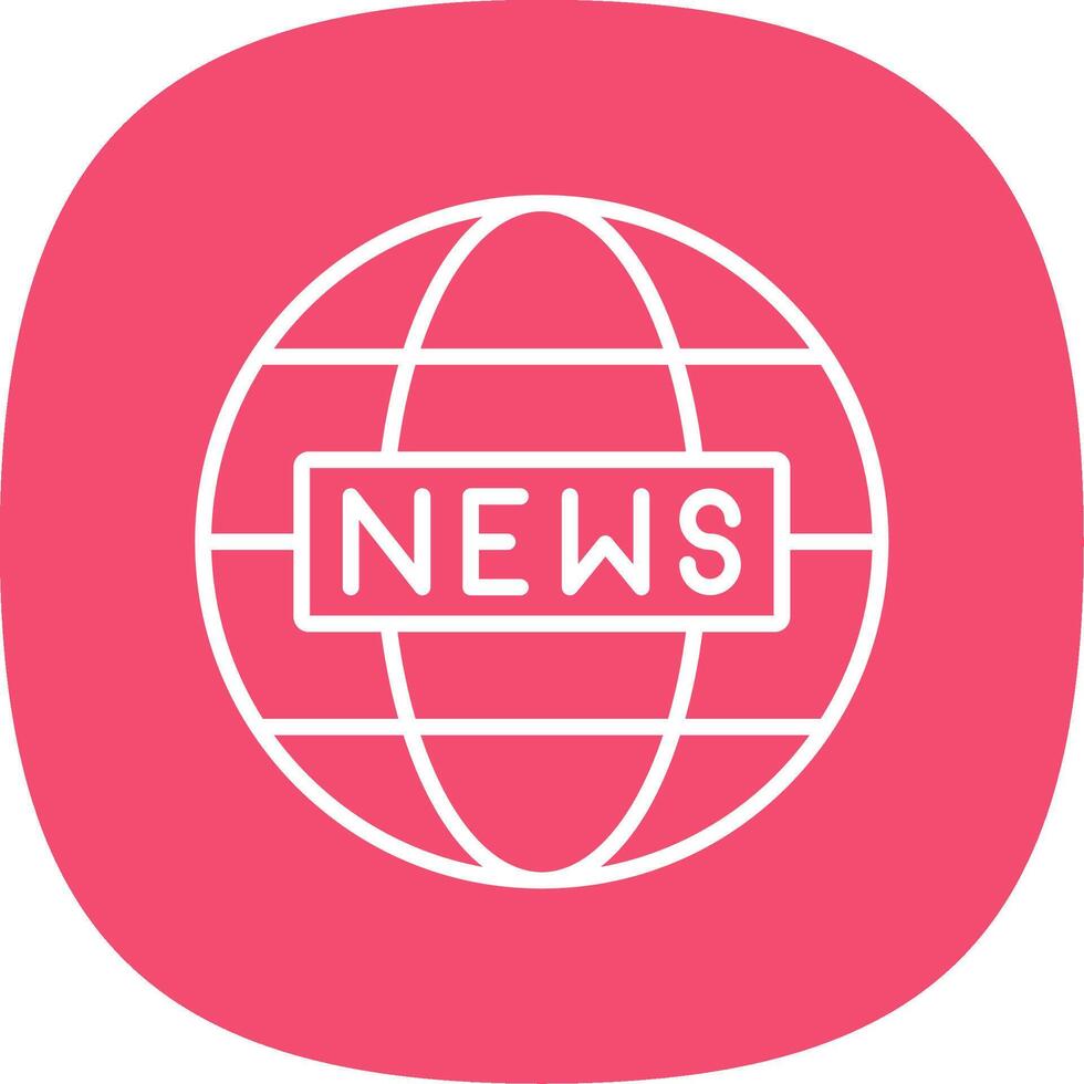 World News Line Curve Icon Design vector