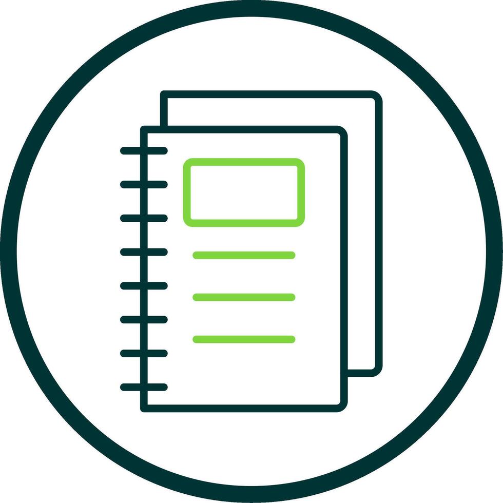 Notebook Line Circle Icon Design vector