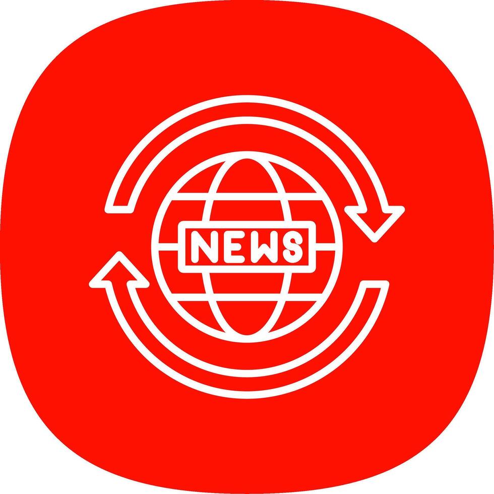 News Report Line Curve Icon Design vector
