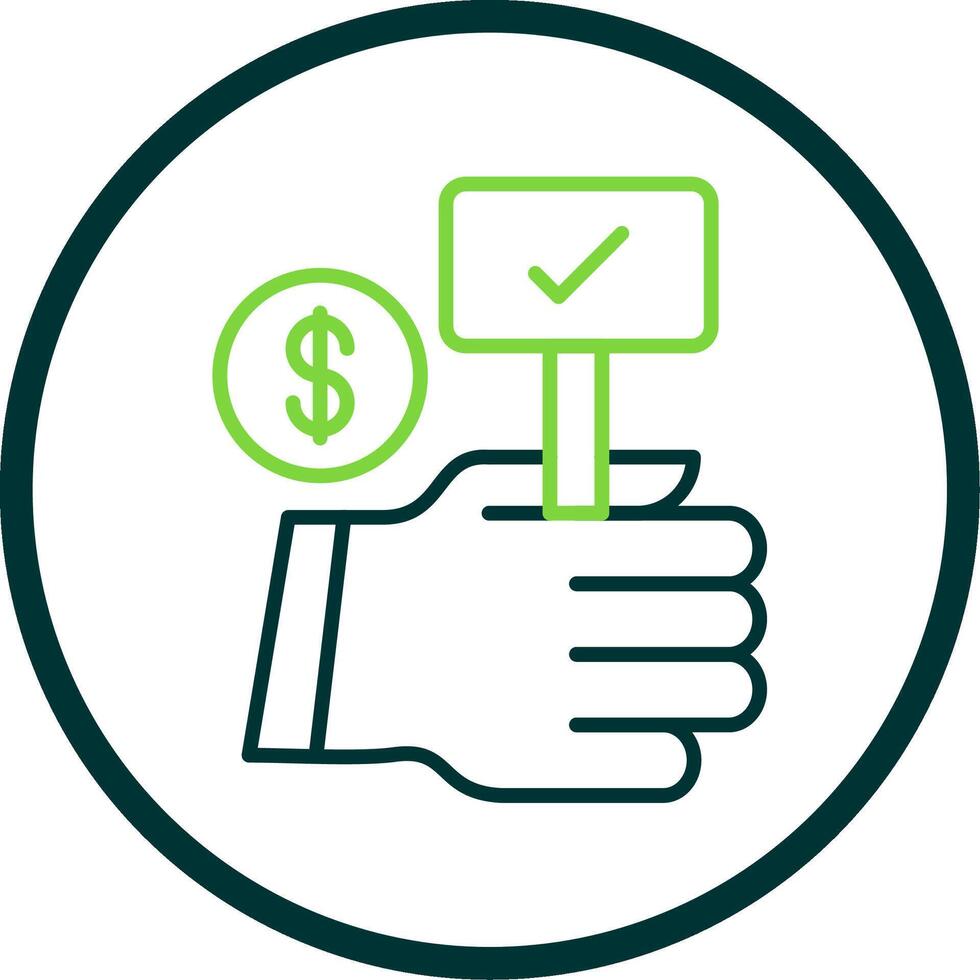 Auction Bid Line Circle Icon Design vector