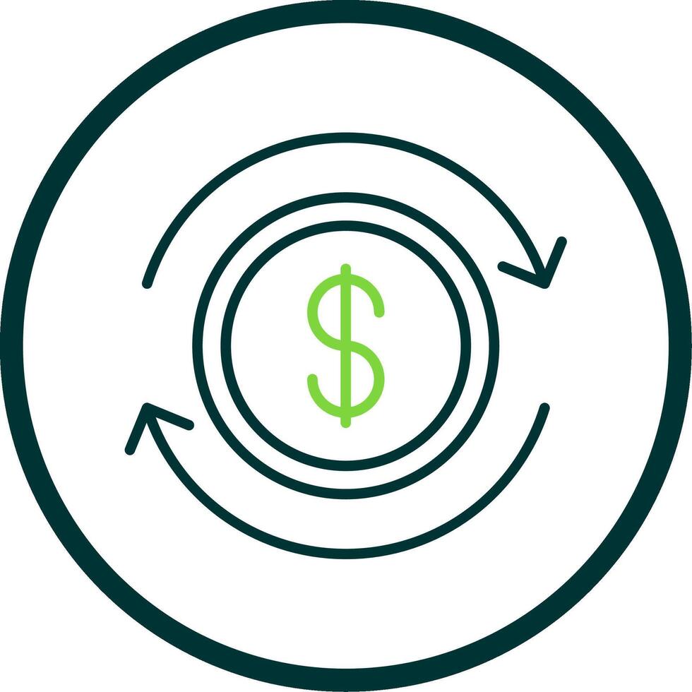 Business Continuity Line Circle Icon Design vector
