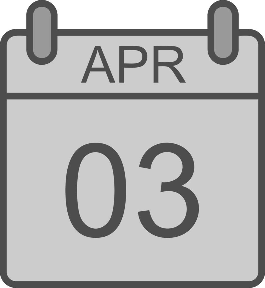 April Line Filled Greyscale Icon Design vector