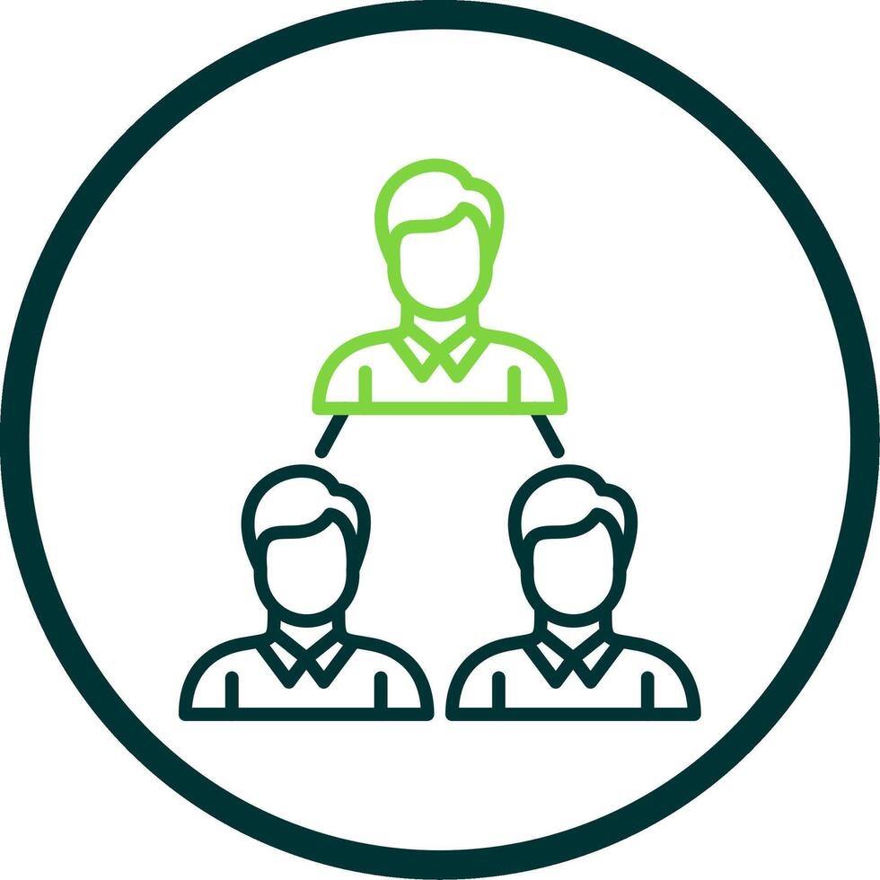 Workforce Management Line Circle Icon Design vector