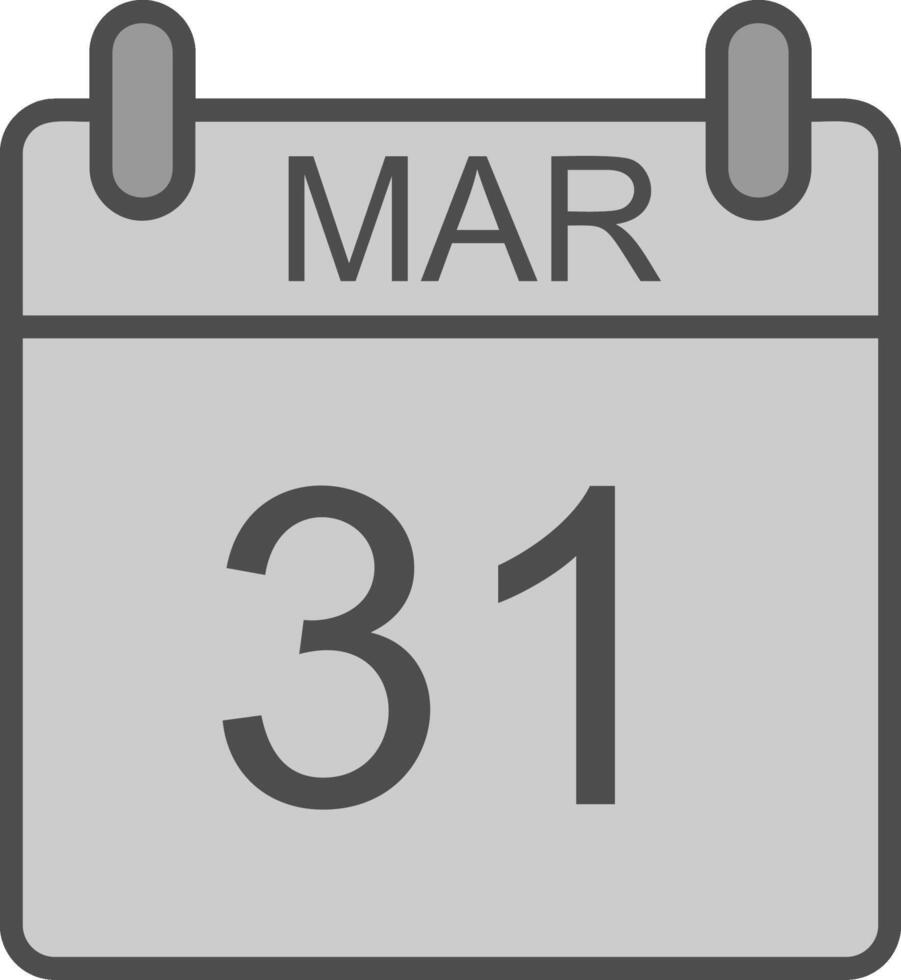 March Line Filled Greyscale Icon Design vector