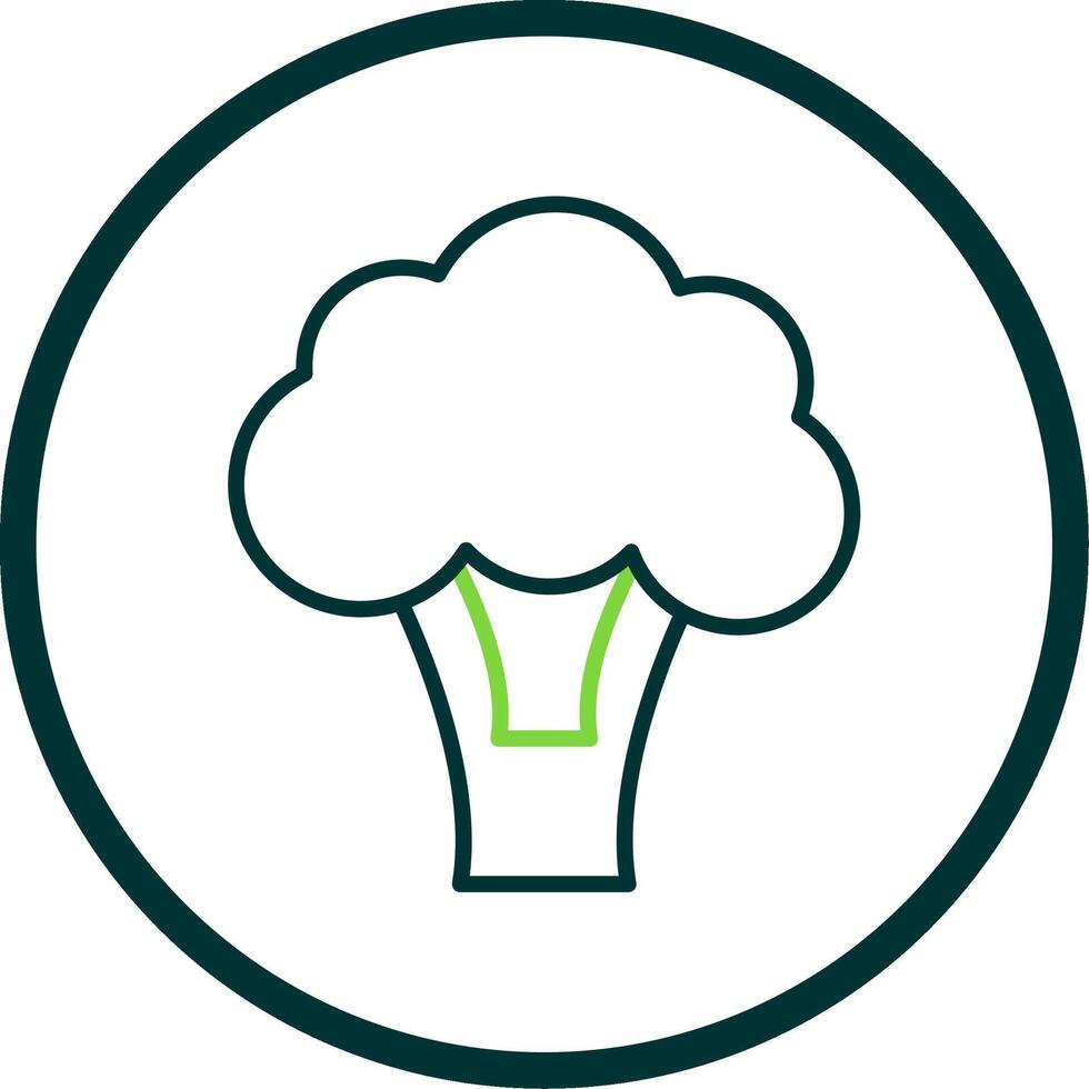 Broccoli Line Circle Icon Design vector