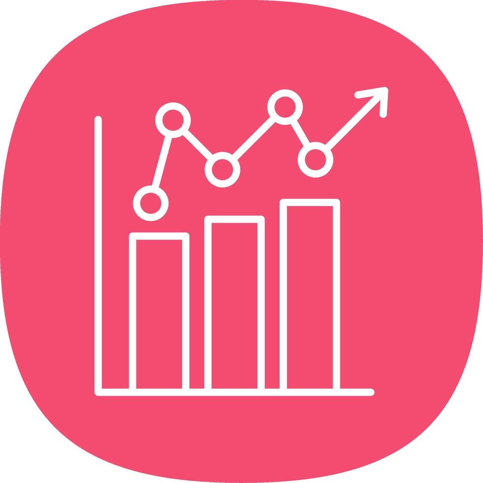 Bar Chart Line Curve Icon Design vector