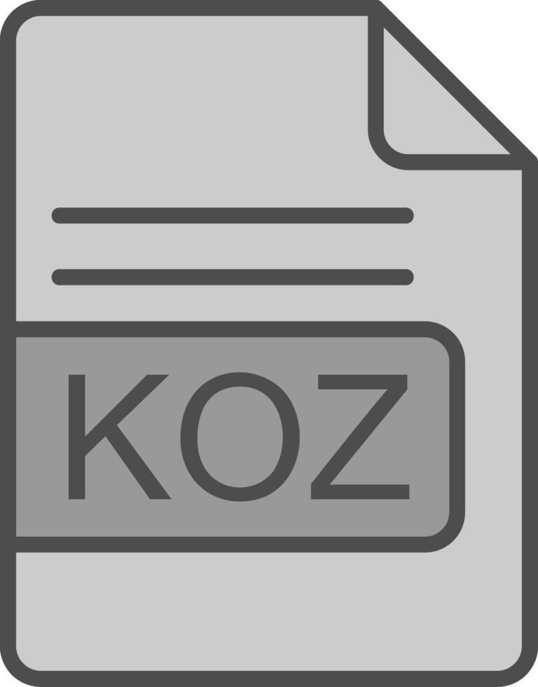 KOZ File Format Line Filled Greyscale Icon Design vector