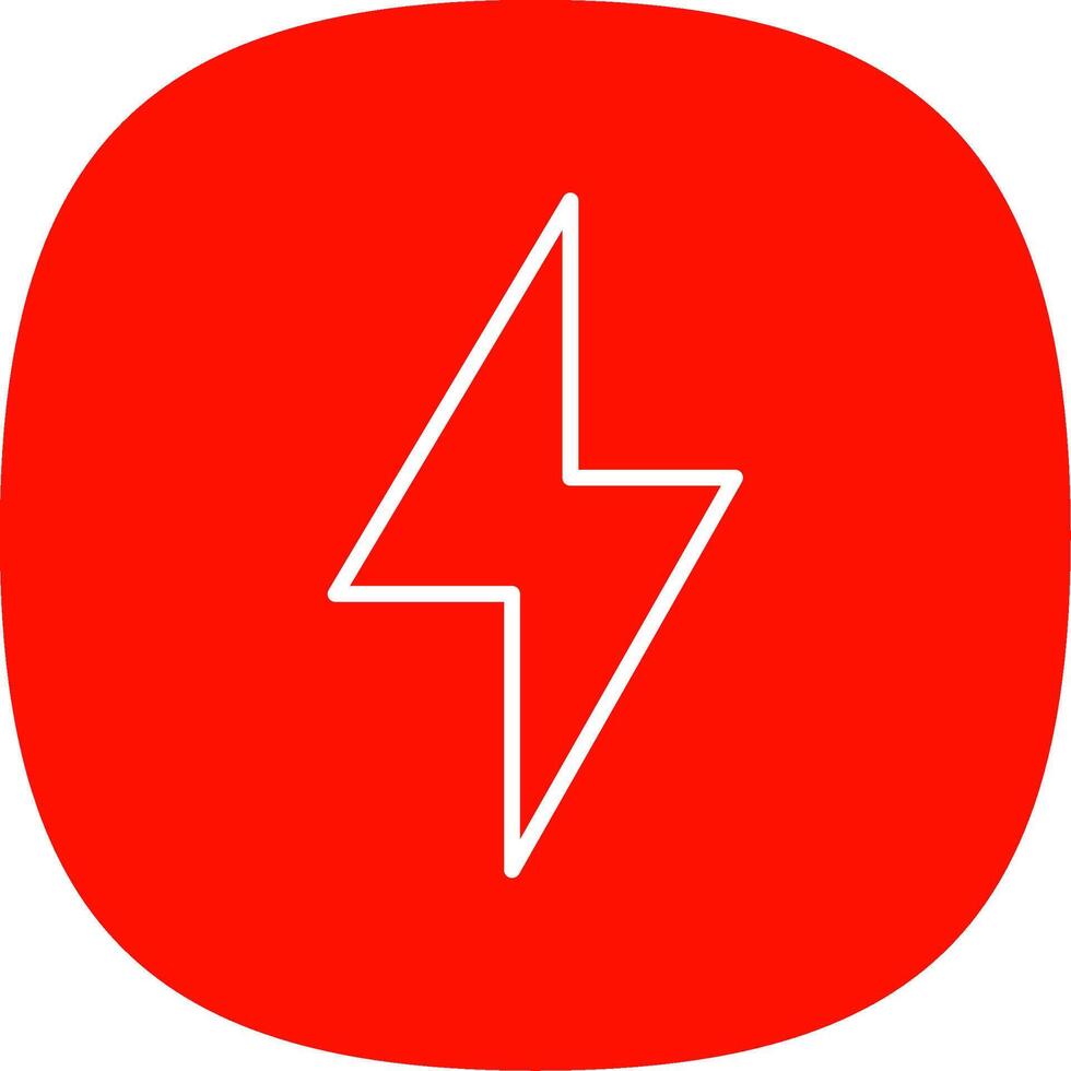 Thunder Bolt Line Curve Icon Design vector