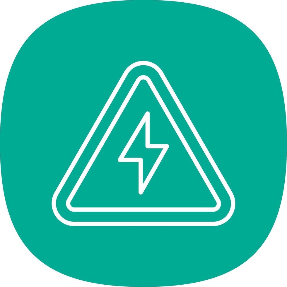 Electrical Danger Sign Line Curve Icon Design vector