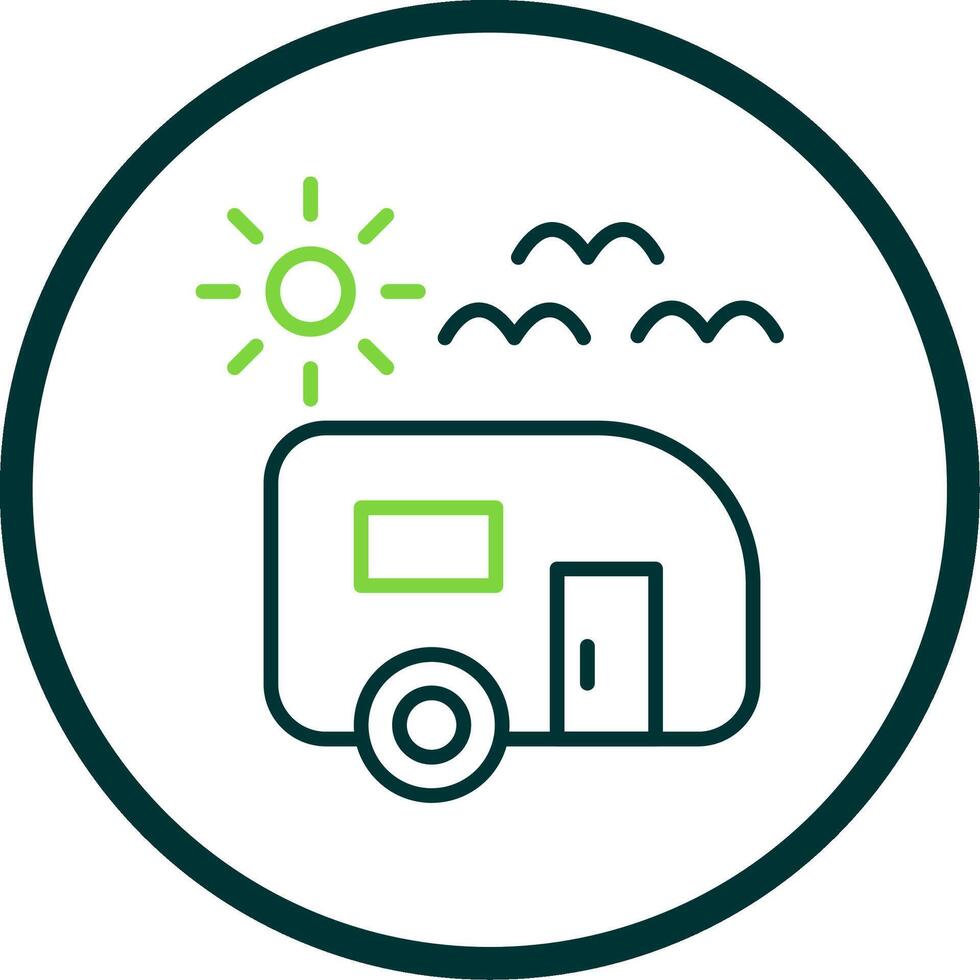 Trailer park Line Circle Icon Design vector