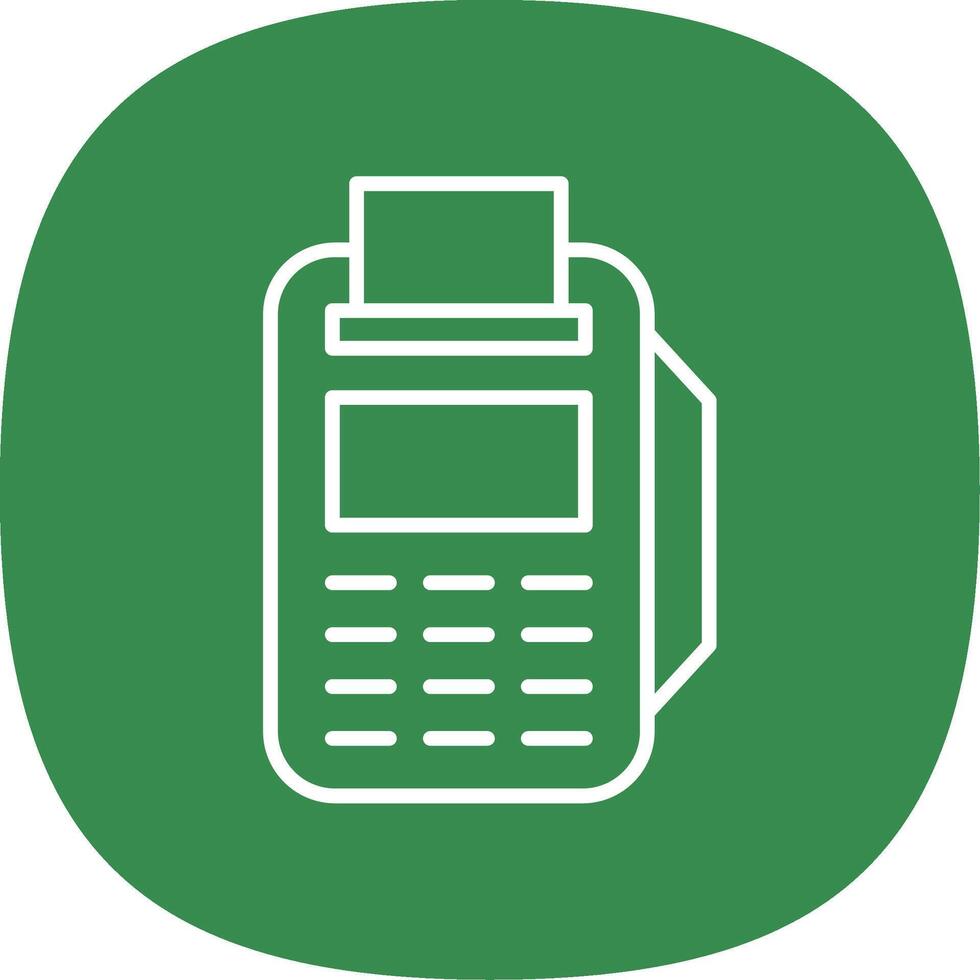 Pos Terminal Line Curve Icon Design vector