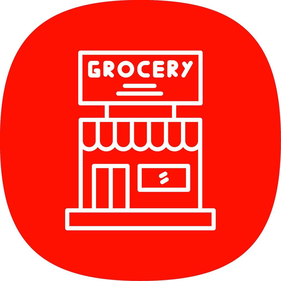 Grocery Store Line Curve Icon Design vector