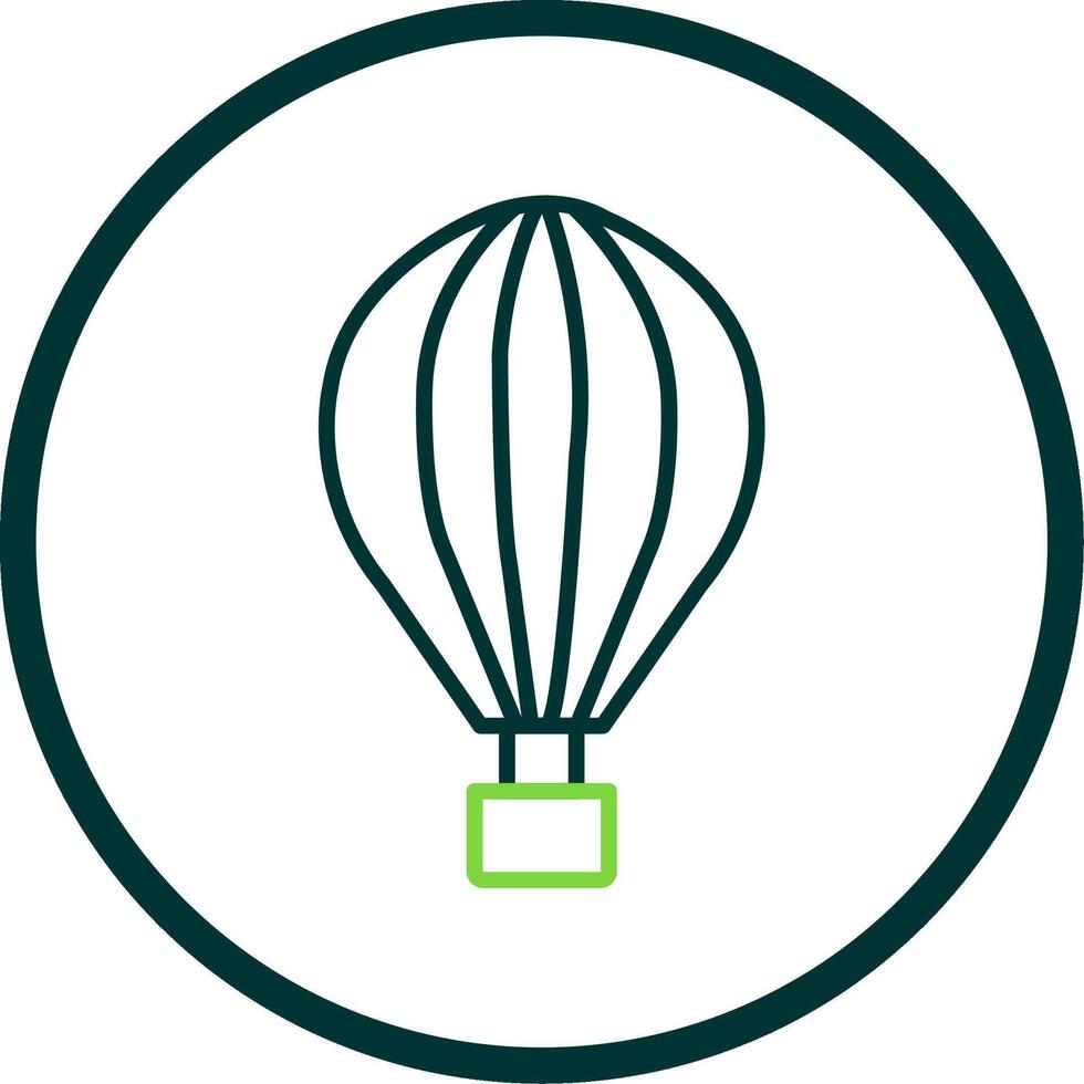 Hot Air Balloon Line Circle Icon Design vector